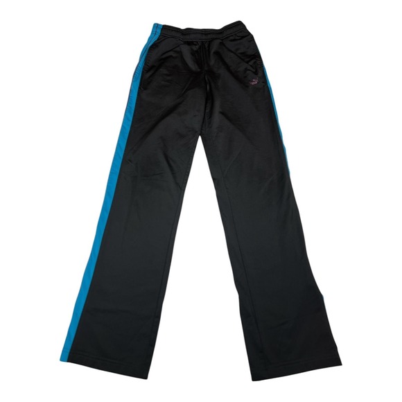 Puma Pants - Puma Sport Lifestyle Black Track Pants Blue Stripe XS Extra Small